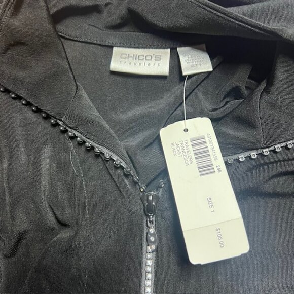 Chico's Travelers NWT Black Jacket Size M - Picture 6 of 6